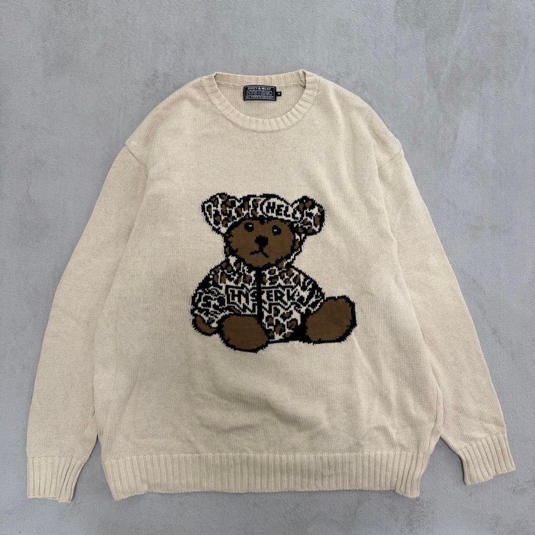 歇斯底里魅力BEAR PANTHER提花毛衣M小熊
