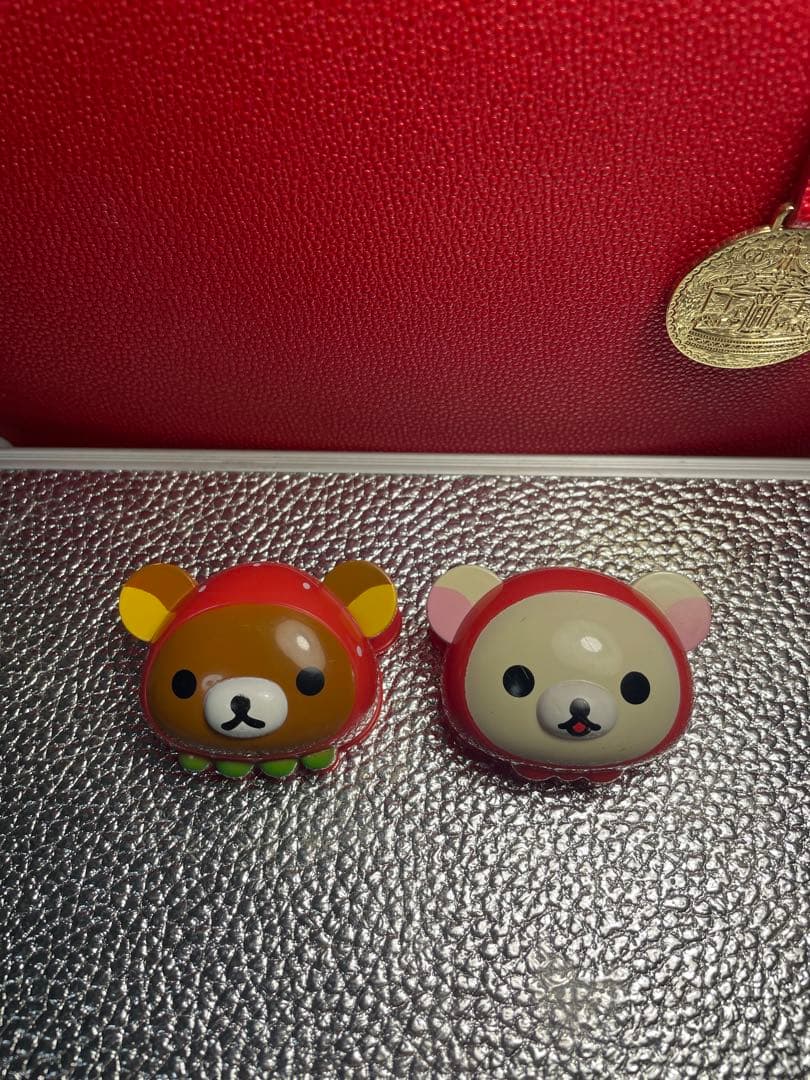 Heisei Retro Rilakkuma Strawberry Costume Figure Style Clips 2-Pack