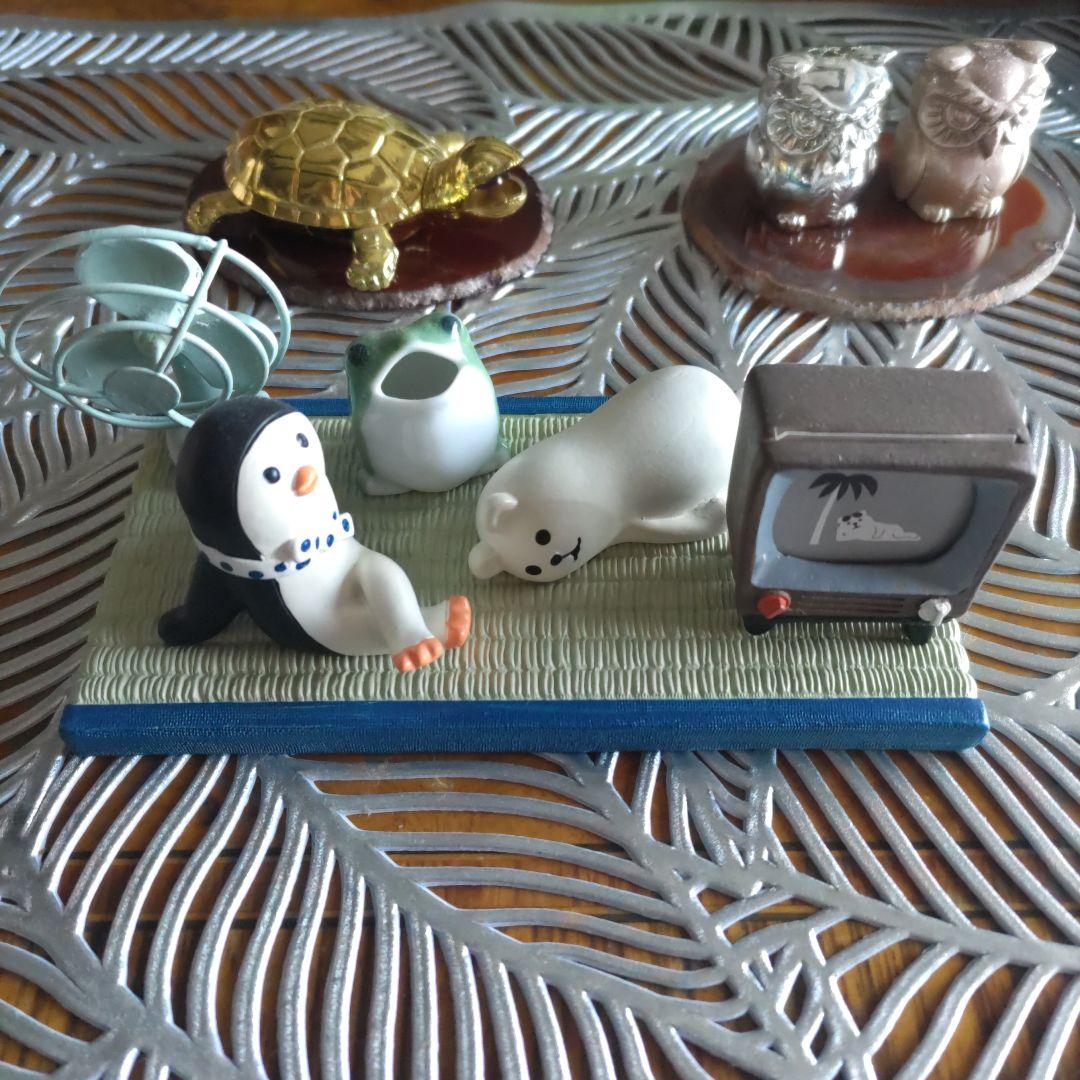Miniature Ornament Tatami Set Penguin Polar Bear Fan