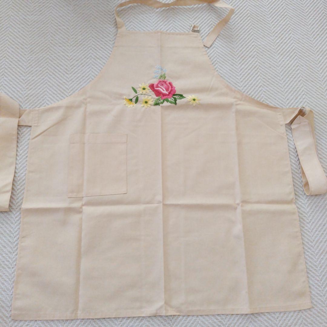 Handmade Embroidered Apron with Floral Pattern
