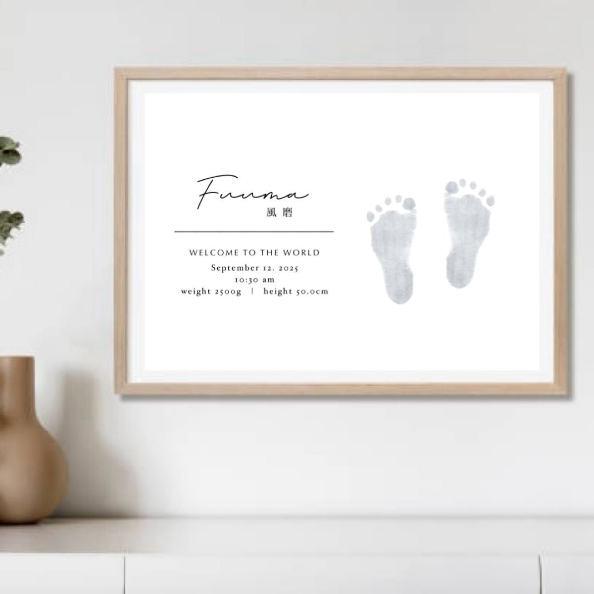 [Set of 2] Naming Book Bills Footprint Birthday One Year Old Half Birthday