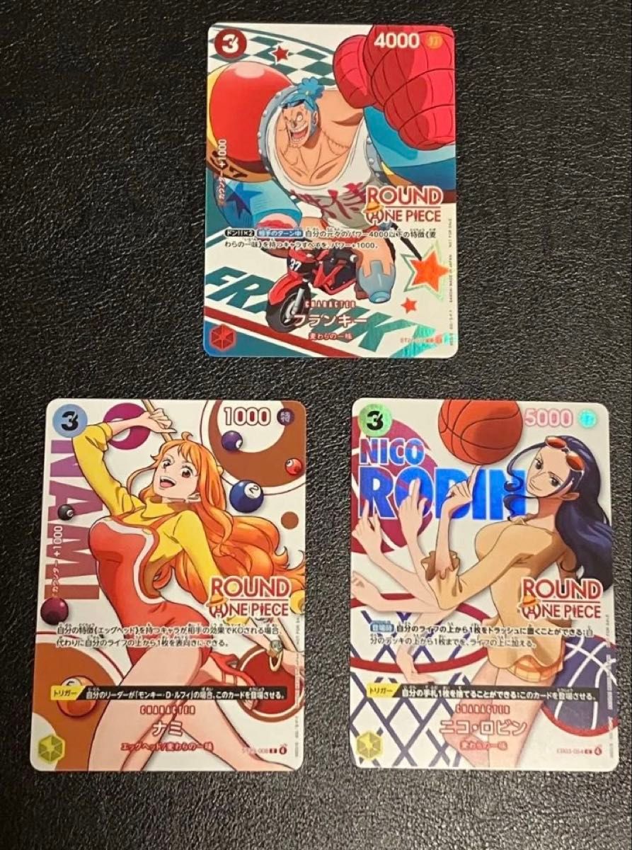 海贼王卡牌游戏 Round1 合作 促销 娜美、妮可·罗宾、弗兰奇 3张套装
