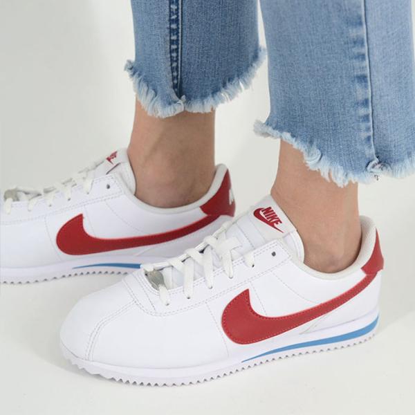 【22.5cm-25cm】NIKE KIDS CORTEZ (GS) ナイキ キッズ コルテッツ スニーカー ホワイトレッド dm0950-115