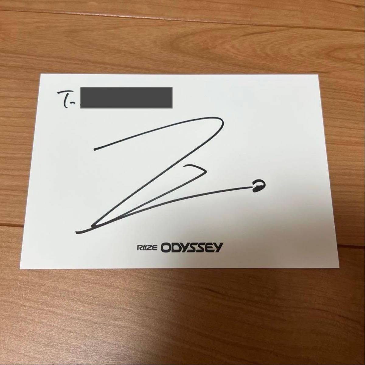 Riize Wonbin individual autograph, Odyssey, handwritten