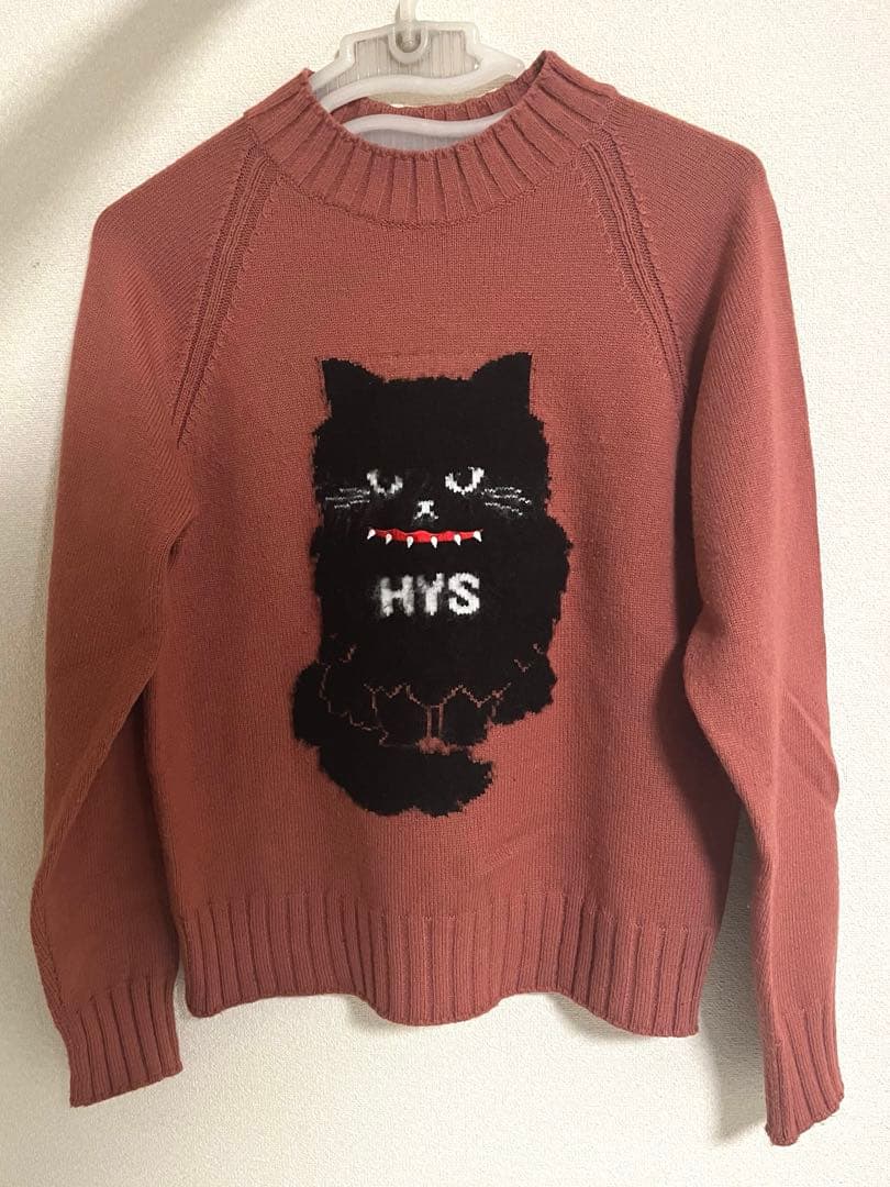 HYSTERIC GLAMOUR BLACK CAT 提花毛衣 粉色
