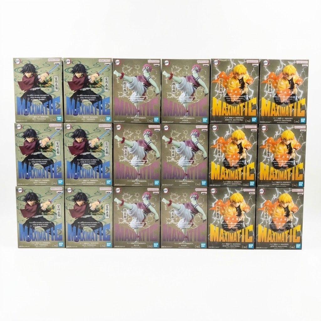 Demon Slayer MAXIMATIC Figure 18-Piece Set: Tomioka Giyuu, Akaza, Agatsuma Zenitsu