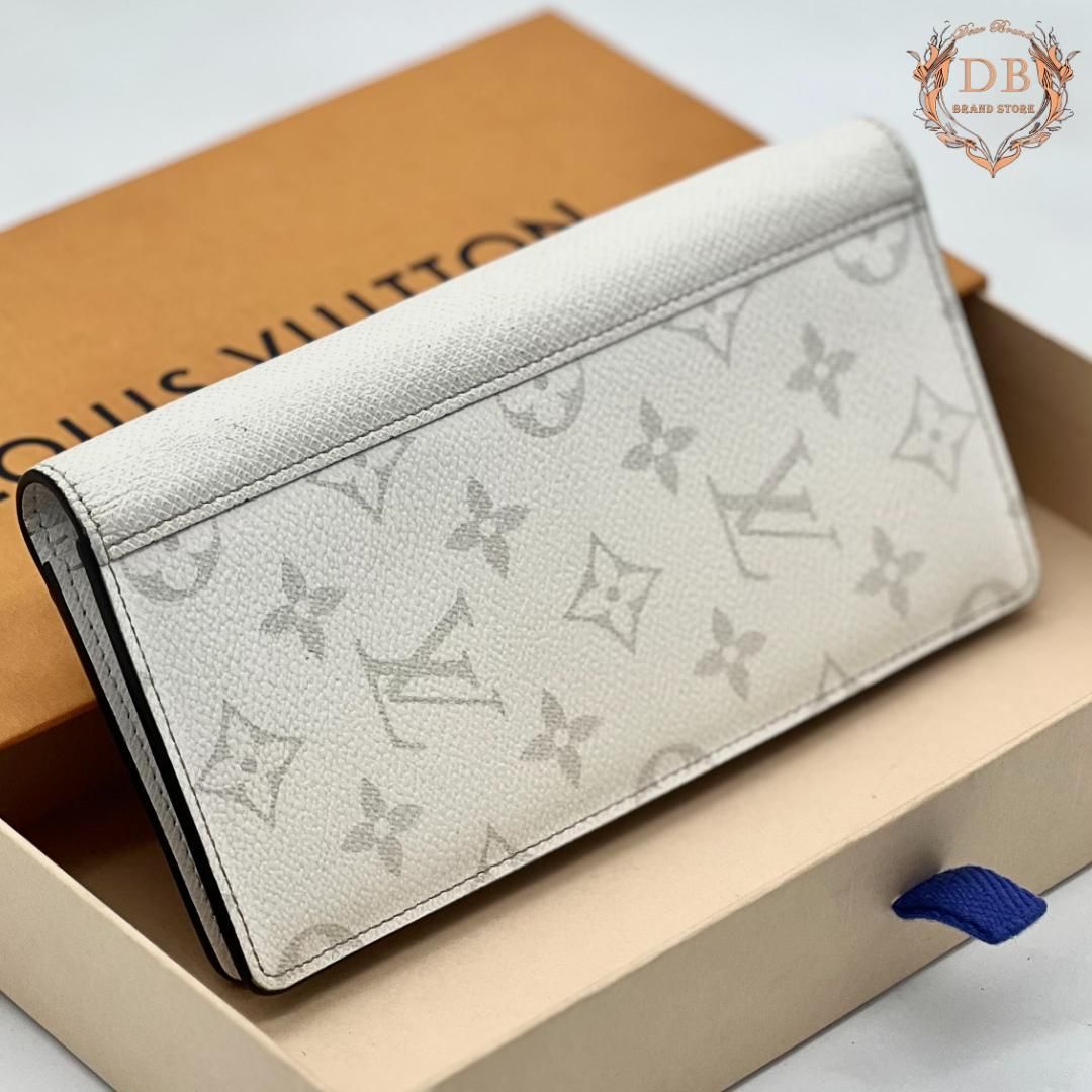 Louis Vuitton Taiga Rama Monogram Brother Business White with Silver Hardware LOUIS VUITTON Men’s Long Wallet with Silver Hardware