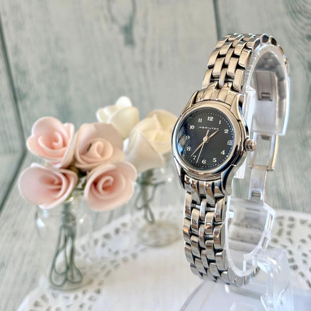 [Rare] HAMILTON Hamilton Wristwatch Ladies Black 021110