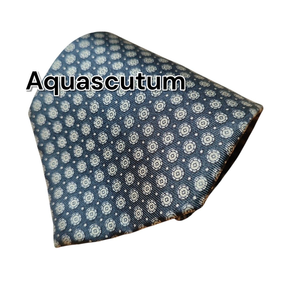 【Aquascutum】アクアスキュータム ネイビー系 総柄