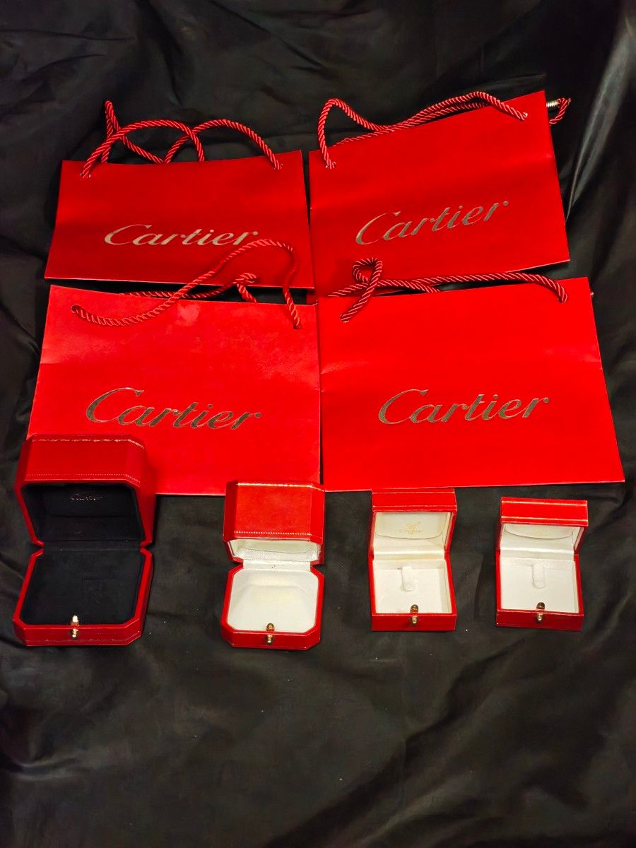 全新/未使用 卡地亚 Mast de Cartier 巴黎 原装空盒 戒指盒 珠宝盒 购物袋 纸袋 8件套 Cartier