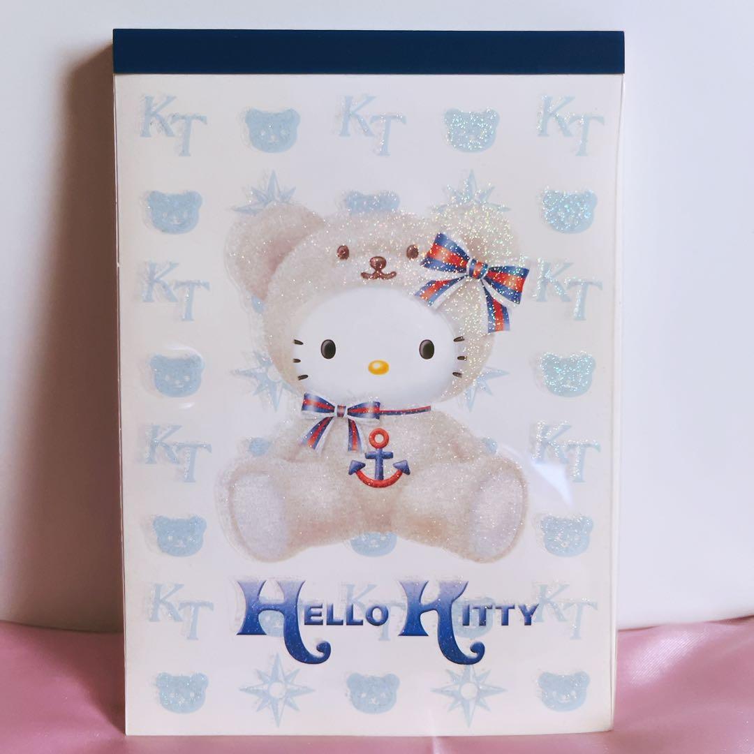 Rare Hello Kitty Marine Bear Memo Pad with Sticker, Made in 2002 by Sanrio