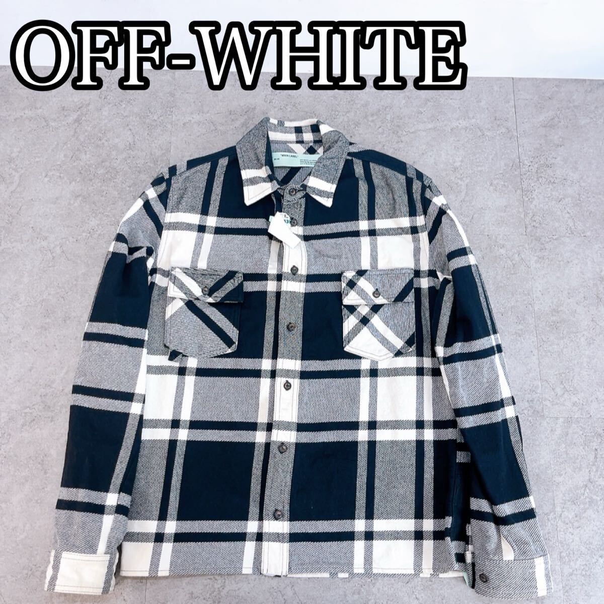 H-1590 OFF-WHITE 米白色 格纹衬衫夹克