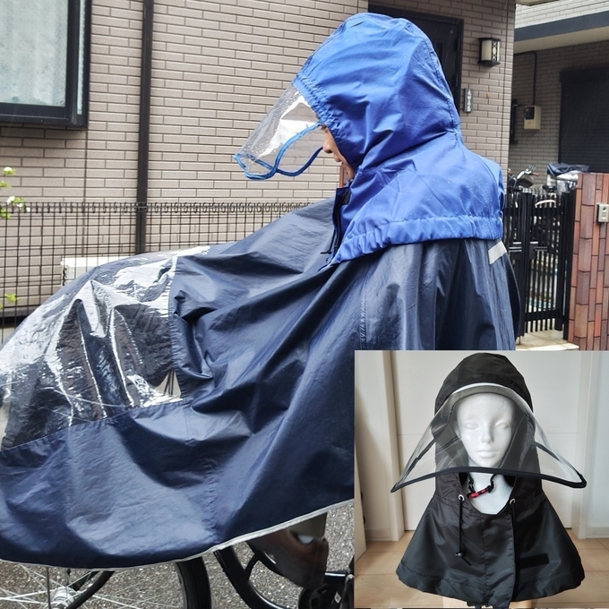 【再次再售】帽型雨帽,可戴在头盔之上(黑色・男女通用・男士LL码亦可・兜帽式)配有透明塑料大遮阳檐💖 便利好物・实用单品🍀铲雪、除雪也适用