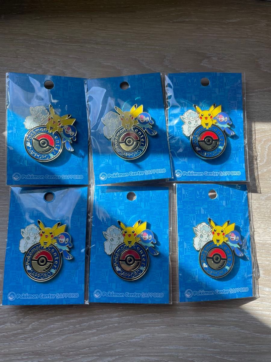 新品未開封 ポケモンセンター札幌 ロゴピンズ ピンバッジ6個セット サッポロ ポケモン
