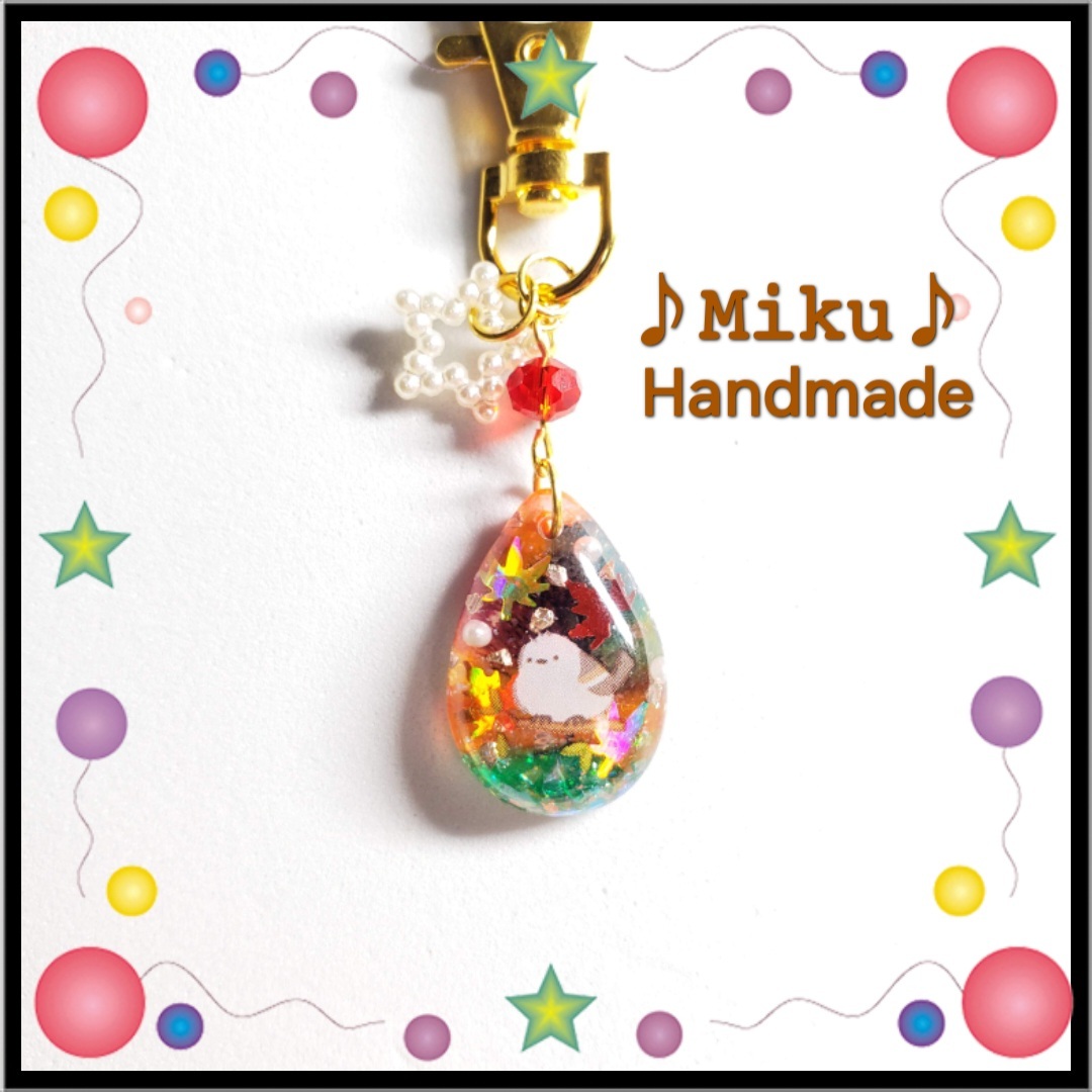 No.659-C西玛埃纳加 ☆ 手工制作 ☆ 树脂 ☆ 魅力 ☆ 钥匙圈 ☆ 吊坠顶部 ☆ 红叶