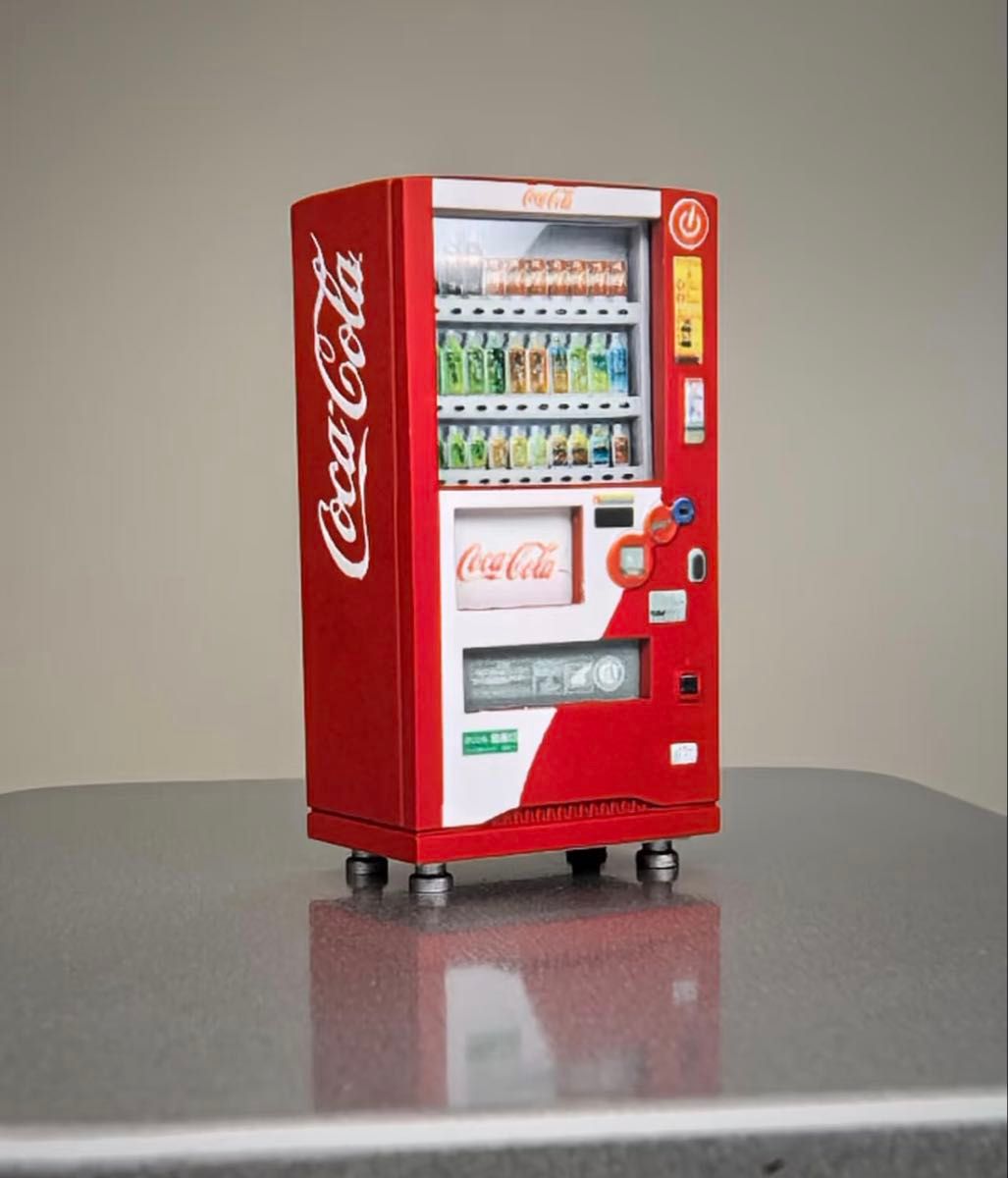 1/64 Coca-Cola Vending Machine Miniature Figure Collection Diorama with 3-Stage Magnetic Lighting, 1 Unit