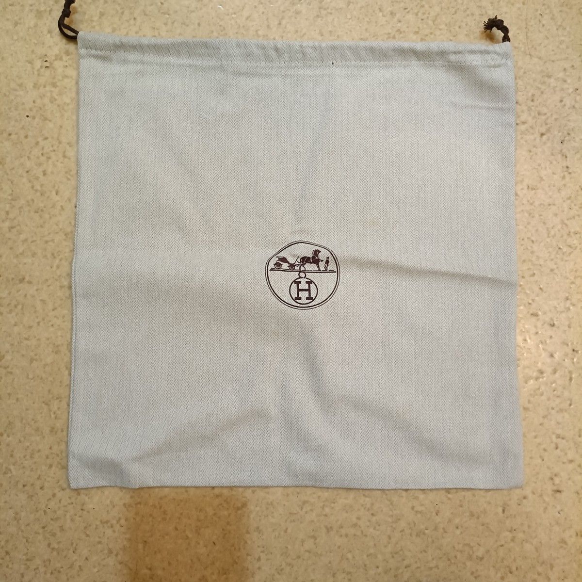 HERMES 爱马仕 保存袋 束口袋 人字纹 H标志