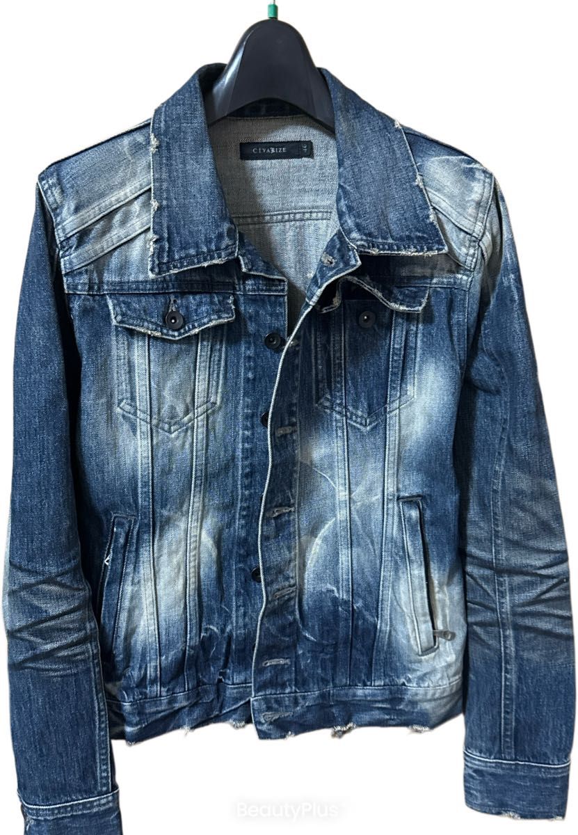 CIVARIZE シヴァーライズ デニムジャケット ダメージ加工 ブルー系