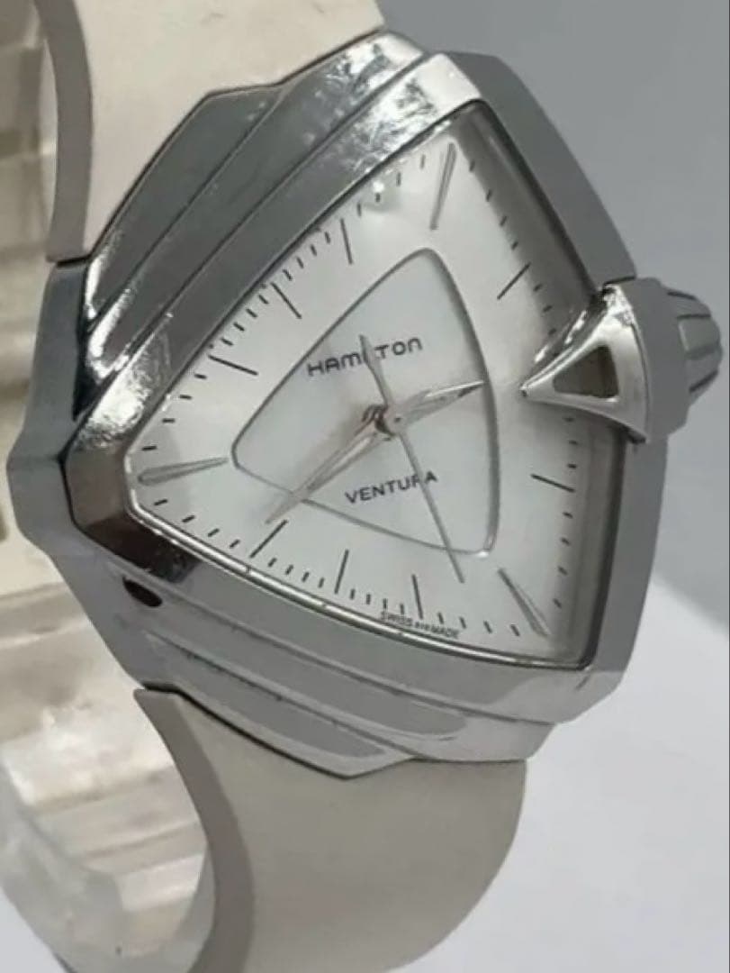 HAMILTON VENTURA Women's Quartz Wristwatch, White Rubber