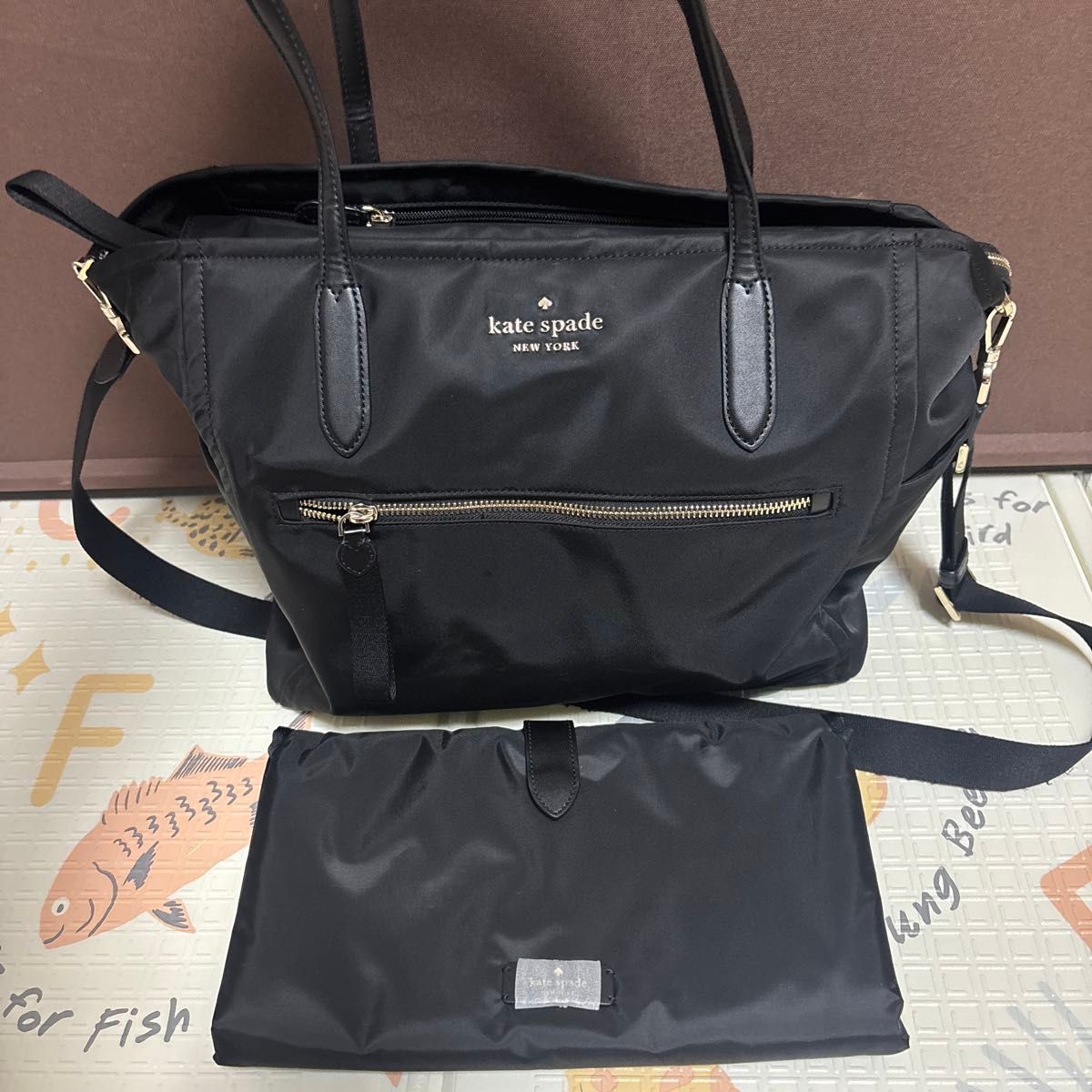 kate spade NEW YORK Kate Spade Nylon Tote Bag Black Mother's Bag Back Tote Bag