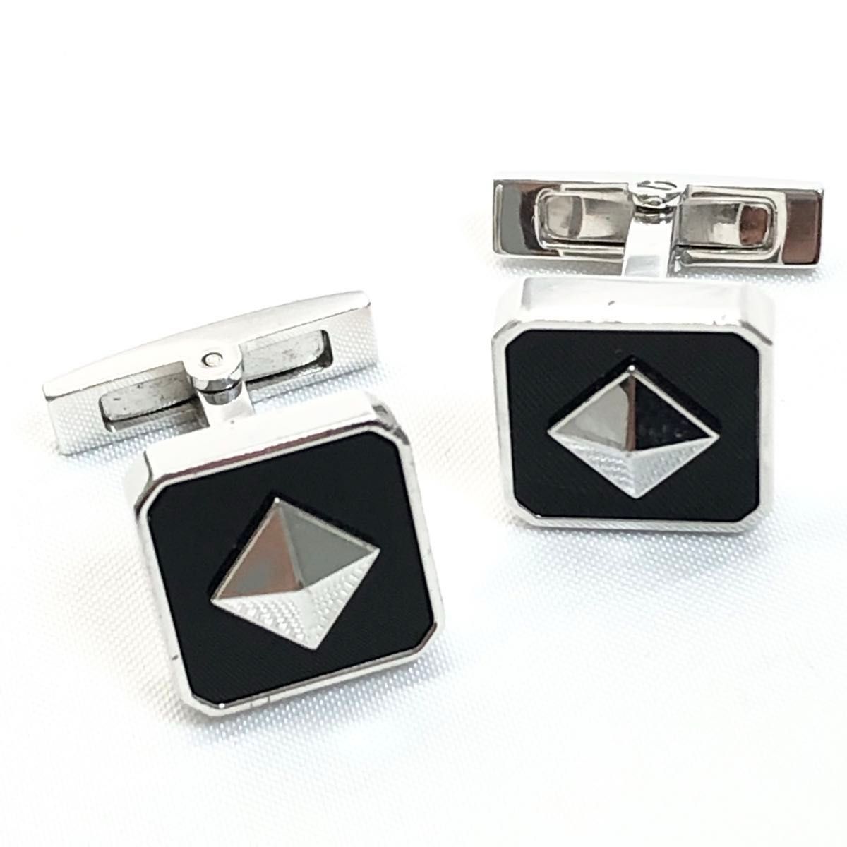 稀有 美品 卡地亚 卡夫链接 手镯扣 SV925 银色 黑色