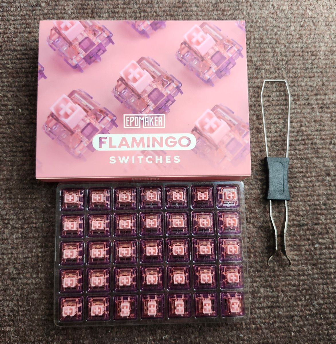 几乎未使用epomaker flamingo 35PCS Linear钥匙开关钥匙扣卸妆器