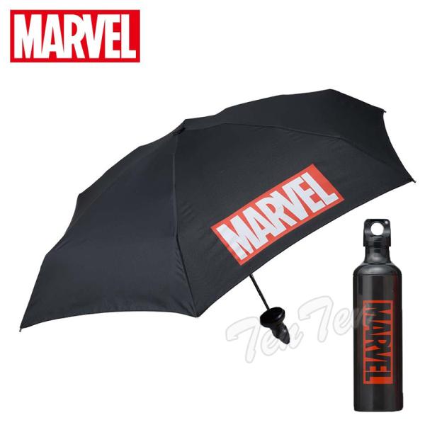 MARVEL折叠伞黑色瓶盒装【立即交货】带盒的折叠卡萨默贝尔商品伞远足雨具杂货prise