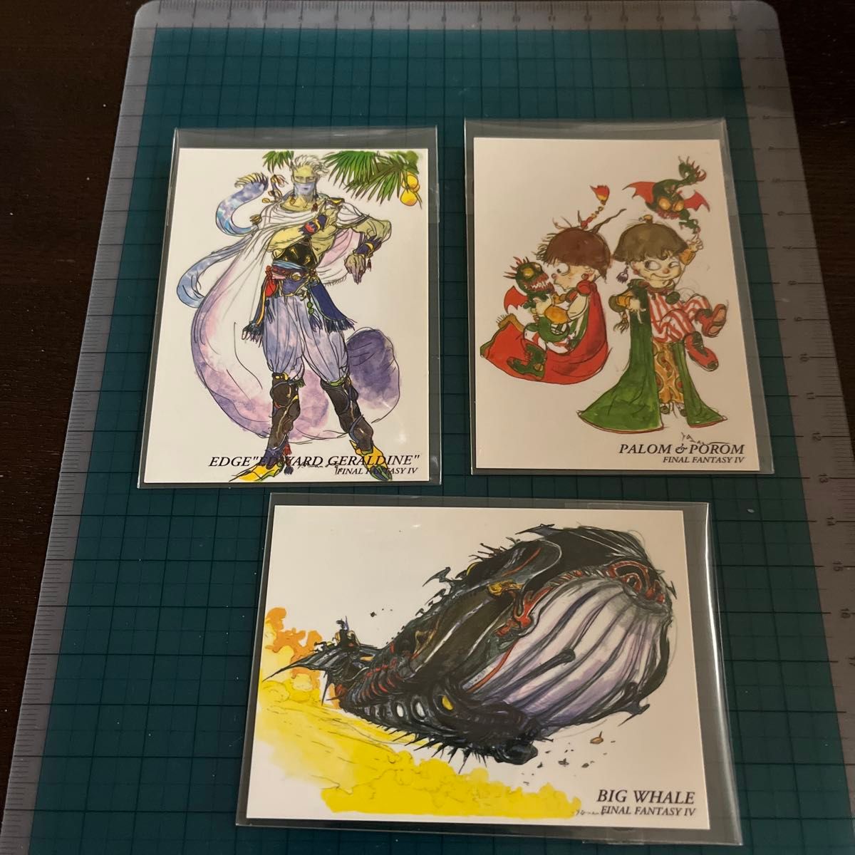 最终幻想艺术博物馆 FFIV 天野喜孝 艺术卡 3张套装 埃吉·帕罗姆·波罗姆 大鲸鱼
