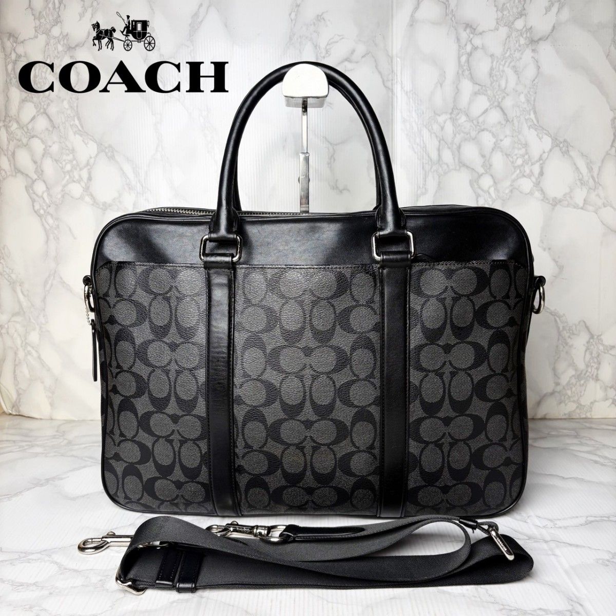 08 未使用 COACH 柯尔驰 2WAY 签名款商务包 单肩包 手提包