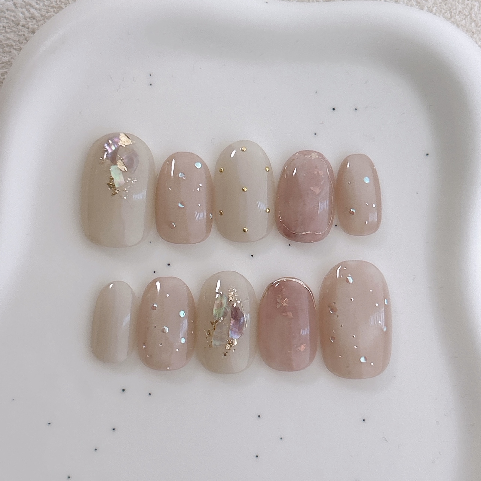Sparkling Bubble Magnet♡ Shell Magnet Purple Summer Nail Pink Beige Bridal Simple Elegant Adult Cute Nail Art Nail Tips