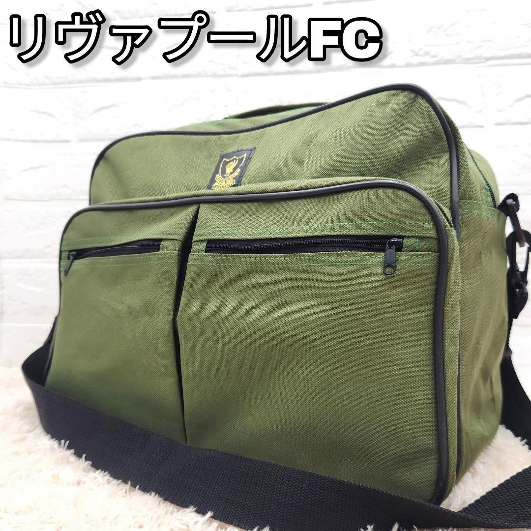 【Mint Condition ☆ Liverpool FC Shoulder Bag 2WAY Olive Liver Bird Nylon Large Capacity Khaki Sports