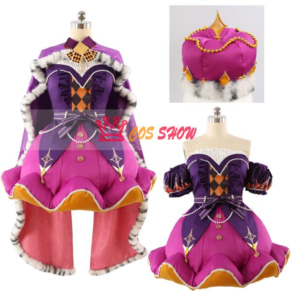 Project Sekai Crown of Suit Let's Think Together Emu Ootori Cosplay Costume with Hair Accessories, Customizable for Events, Halloween, School Festivals, and Stages
