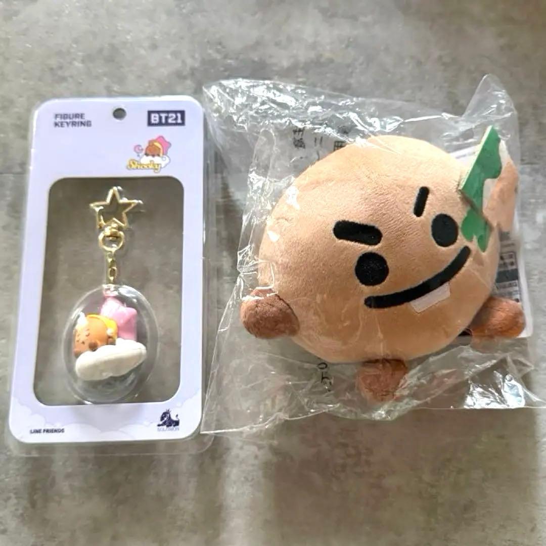 BT21 SHOOKY毛绒玩具吉祥物钥匙圈套装