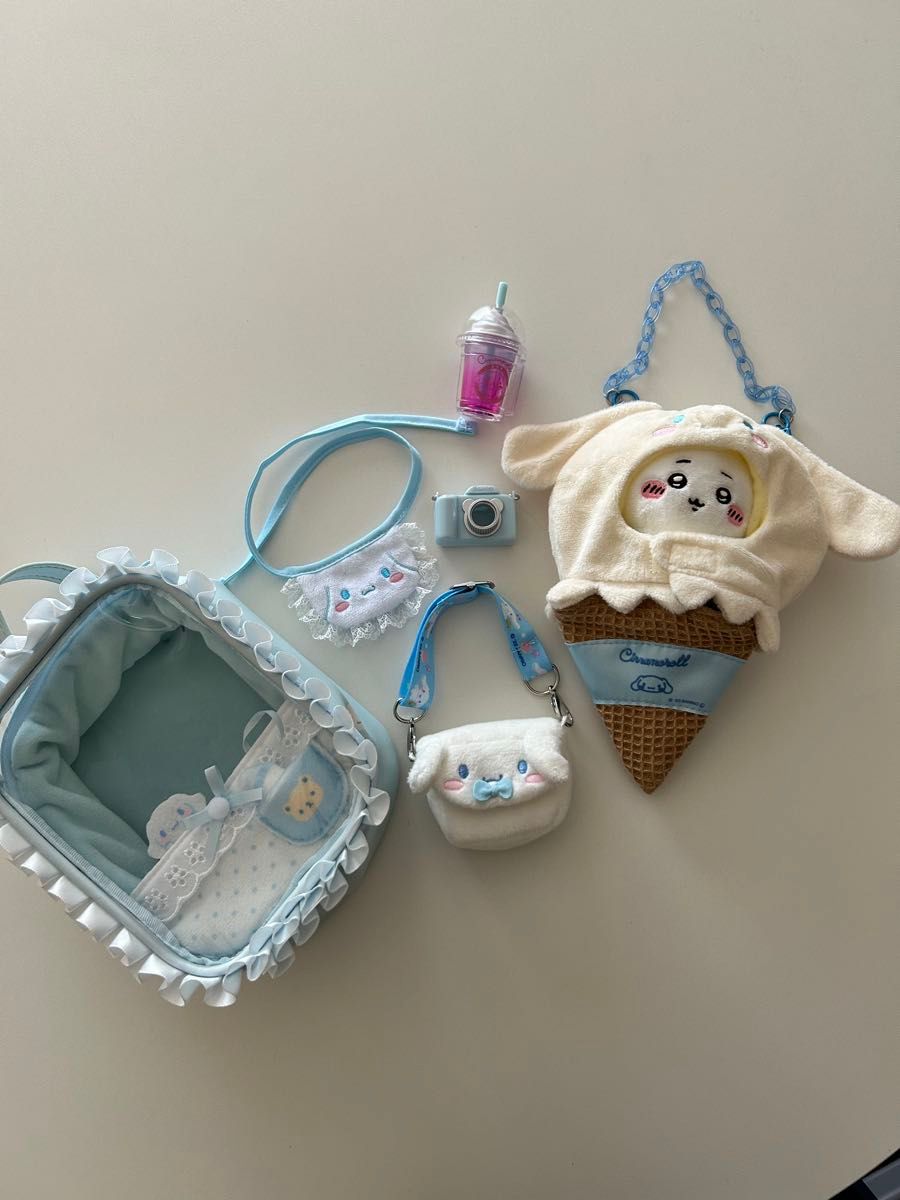 【Unused】Sanrio Cinnamoroll Small Items, Pouches, and Plush Toys – Bundle Sale, 7-Piece Set