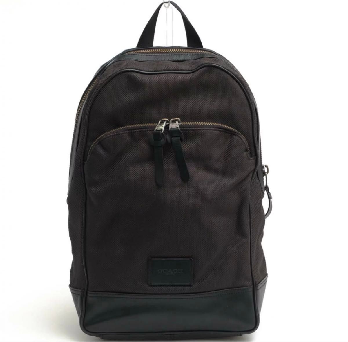 COACH 男士双肩包 皮革 黑色