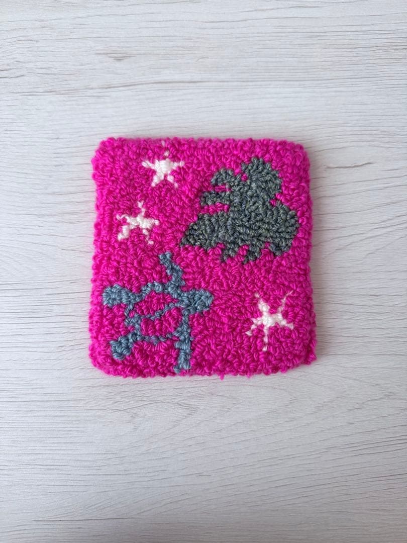 Handmade Punch Needle 【Honu Stella】 Mini Mat, Mini Rug, Coaster