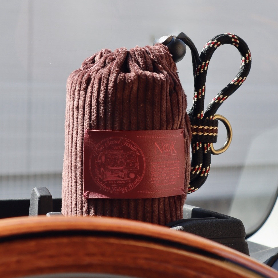<灯芯绒瓶口盖子收纳盒> ✳︎NooK Corduroy Classic BottleGum Cover Case✳︎ 让车内驾驶时光更时尚♪可悬挂·秋季·棉质·瓶架