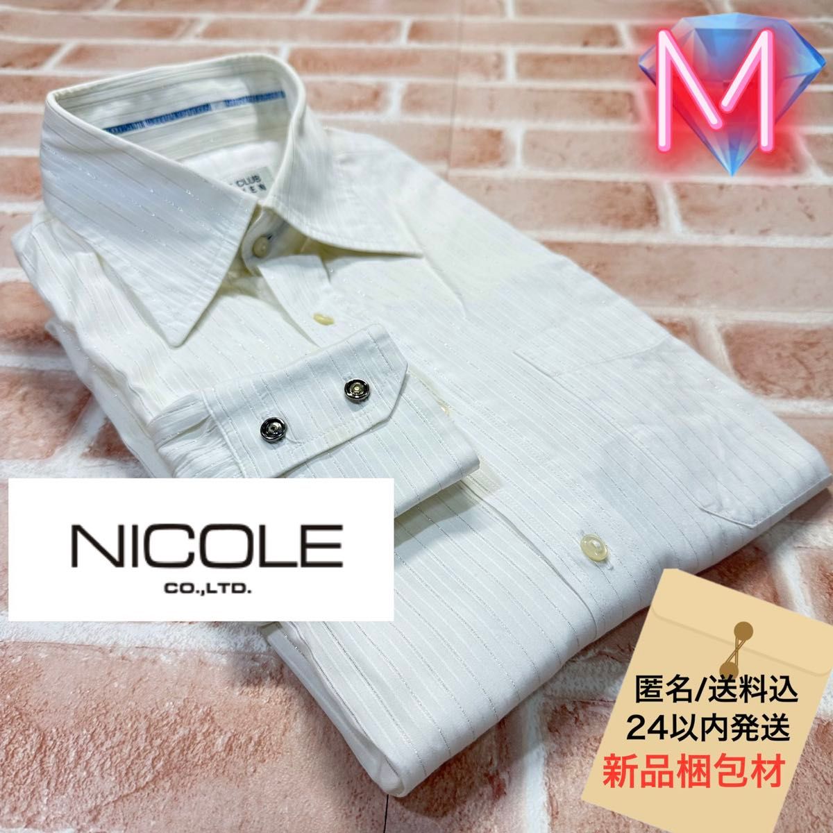 ■NICOLE 亮丝条纹连衣衬衫 Y恤 休闲衬衫