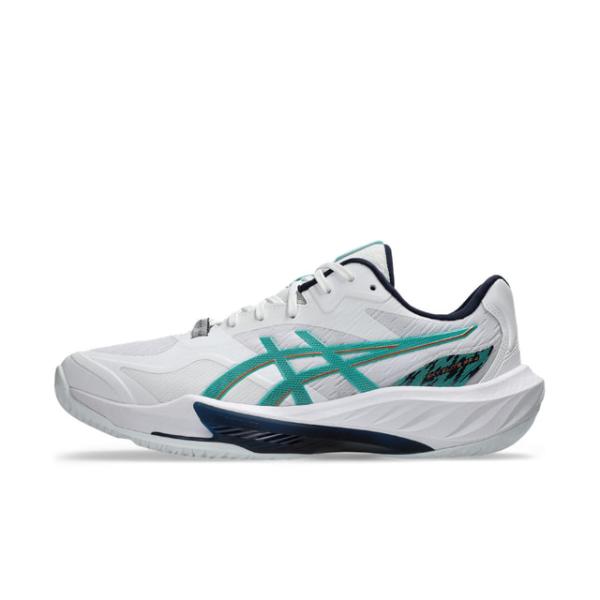 Asic SKY ELITE ff4天空精英ff4 1053A089男士女士排球鞋: 白色 × 孔雀蓝asics