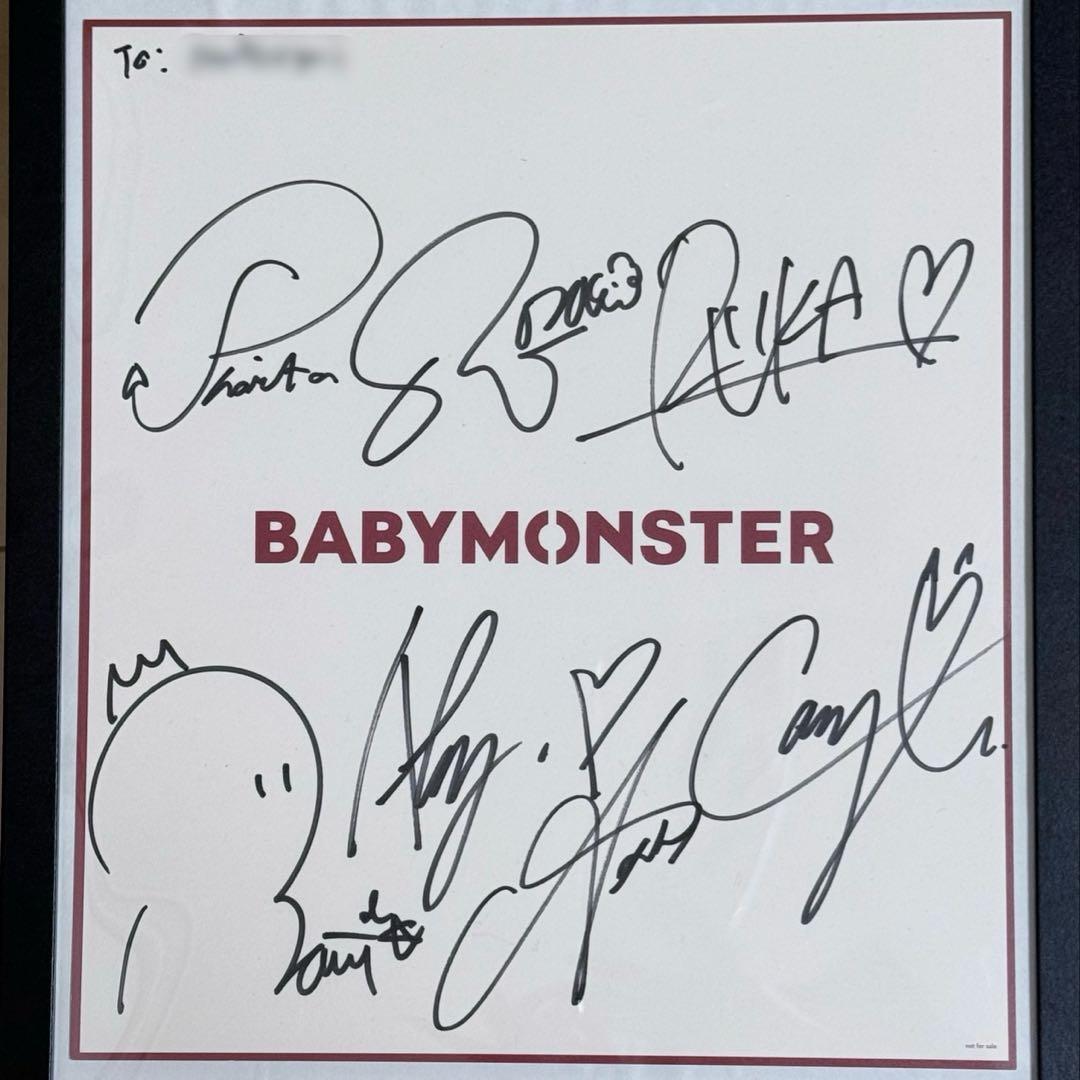 BABYMONSTER 全员亲笔签名色纸