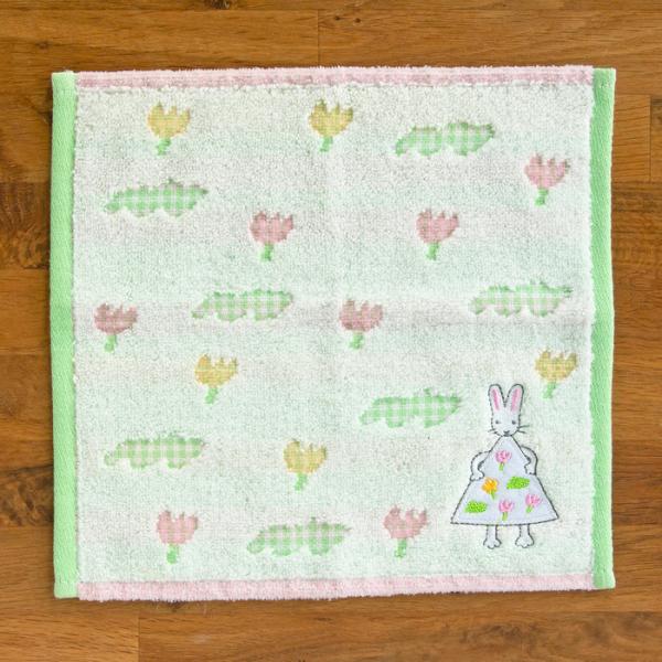 わたしのワンピース プチタオル おはなもよう 私のワンピース 西巻茅子 こぐま社 うさぎ グッズ
