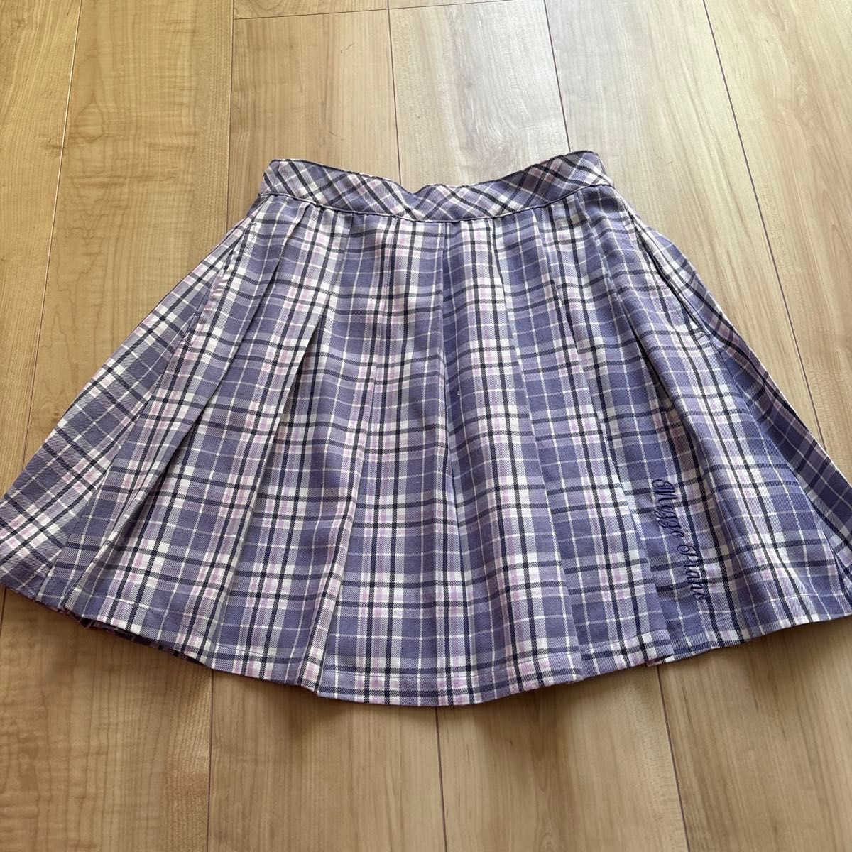 Mezzo piano美索钢琴检查柄百褶裙紫色