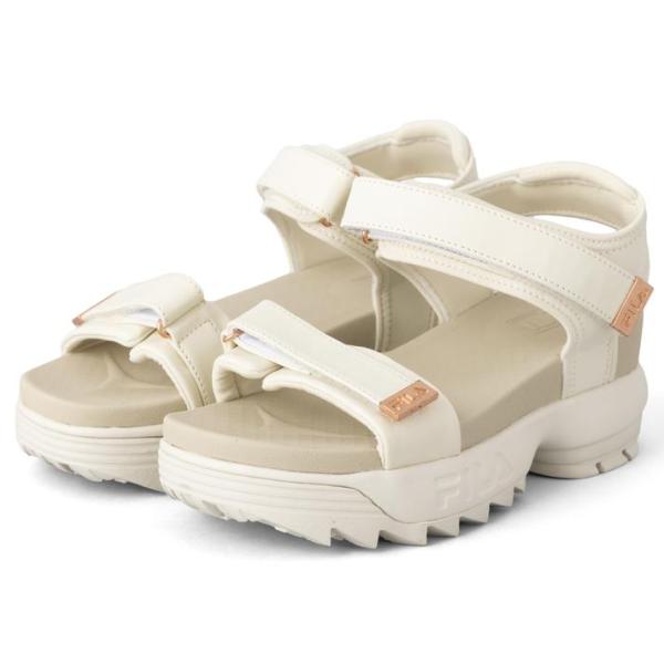 女士 FILA 菲拉 Disruptor Wedge Sandal Lux 迪斯拉普塔楔形凉鞋奢华款 USS24058141 ABC-MART限定 *白色/玫瑰金
