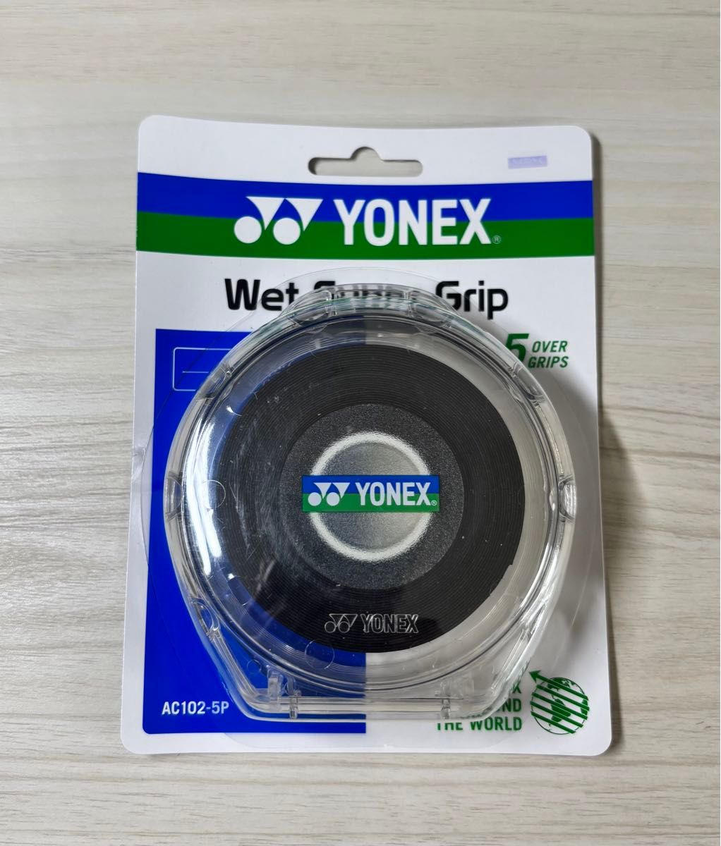 (pc-1) AC102-5(附收纳盒)握把胶带 羽毛球 网球 黑色 YONEX