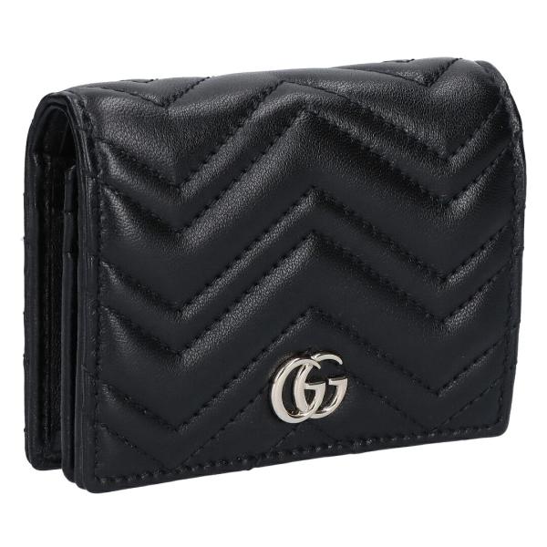 【订购】【并行进口品】GUCCI折钱包双折钱包小型钱包双G 466492 AAFAX 1000黑色迷你钱包
