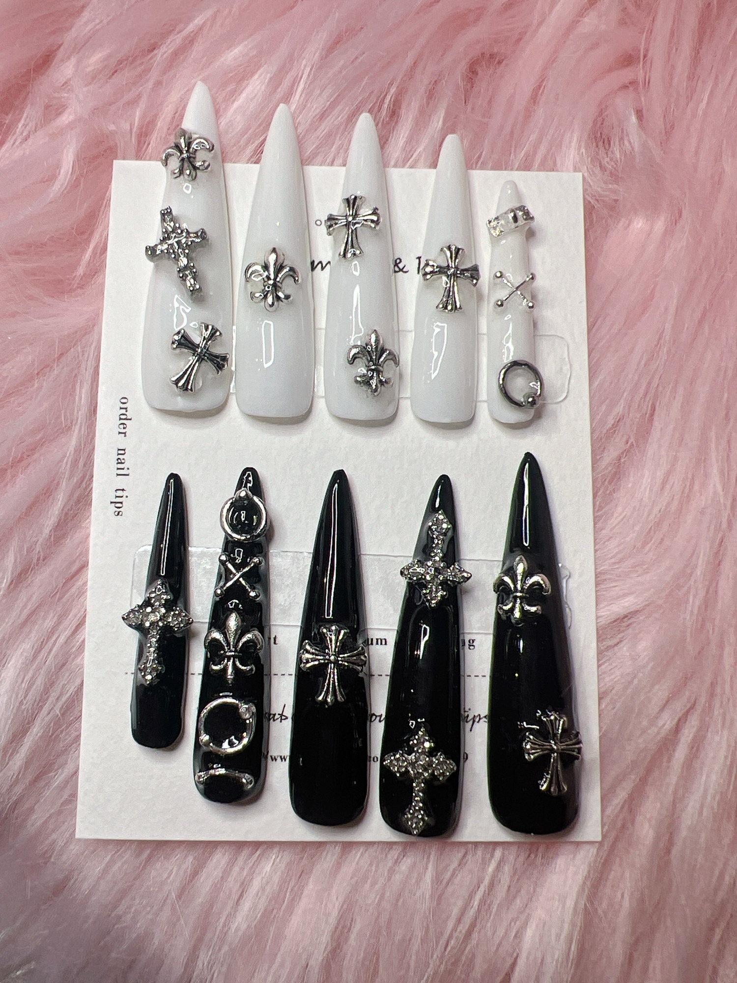 Super Long Nail Gal Chrome Hearts Shizuni Y2K Nail Tips