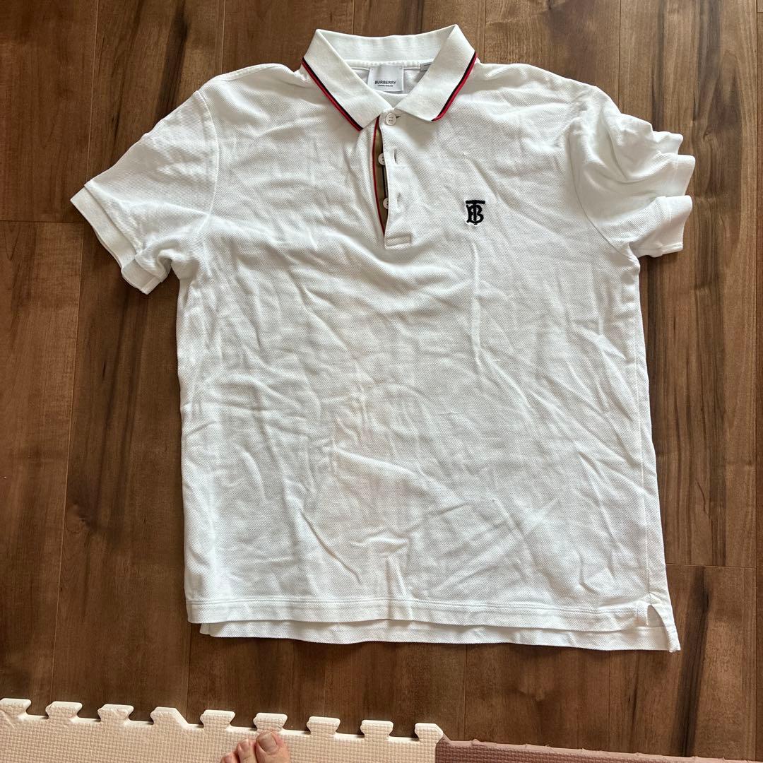 博柏利 男士白色Polo衫