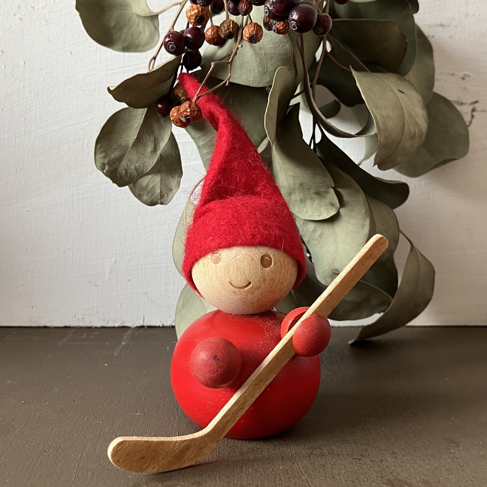 Aarikka 卡通冰球木制人偶 Aarikka 圣诞雪人芬兰装饰圣诞树圣诞用品 Xmas Christmas 精美