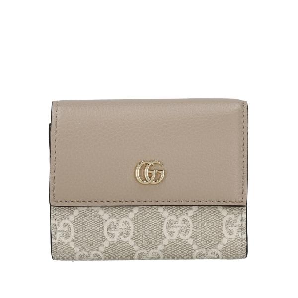 古奇三折钱包女士双G双色迷你钱包米色GUCCI 837957 AAE5E 9549