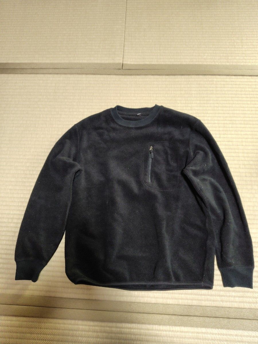 ユニクロ フリースプルオーバー ブラック メンズ 長袖